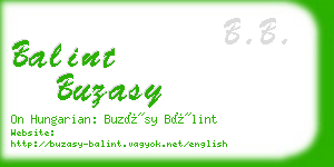 balint buzasy business card